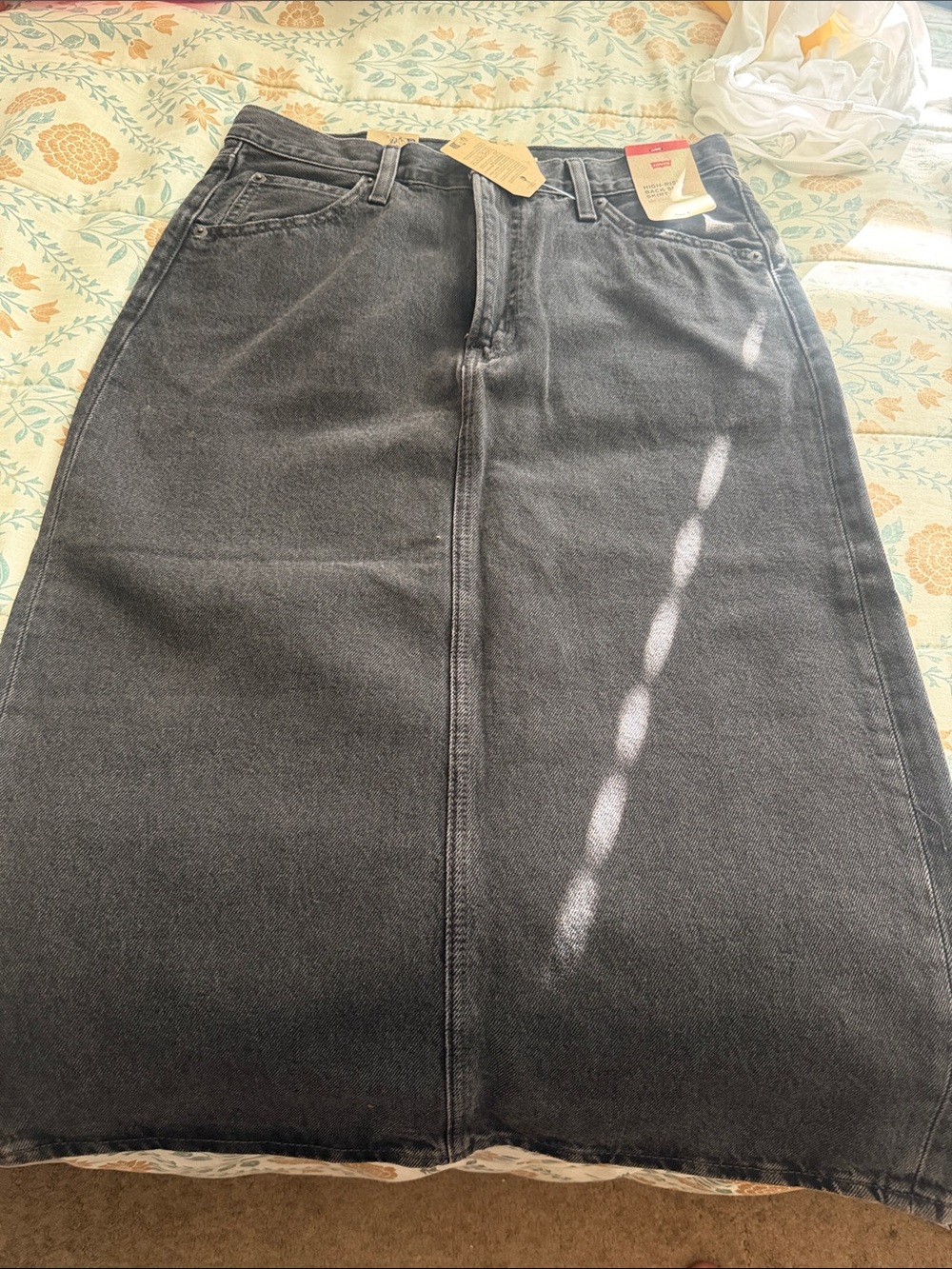 Levi's Black Denim Midi Skirt